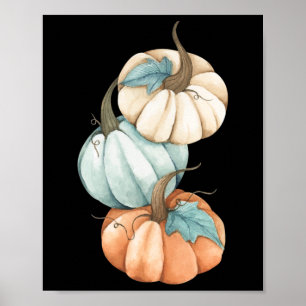 Thanksgiving Autumn Fall Season Cute Coloured Past Poster