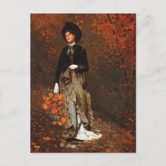 Thanksgiving Autumn Fine Art Holiday Postcard (Front)