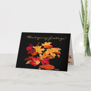 Thanksgiving Autumn Foliage in Orange Red Yellow Holiday Card