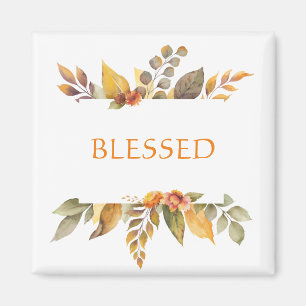 Thanksgiving Autumn Foliage Orange BLESSED Magnet