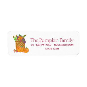 Thanksgiving Autumn Harvest in watercolor Return Address Label