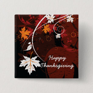 Thanksgiving autumn leaves-maple custom products 15 cm square badge