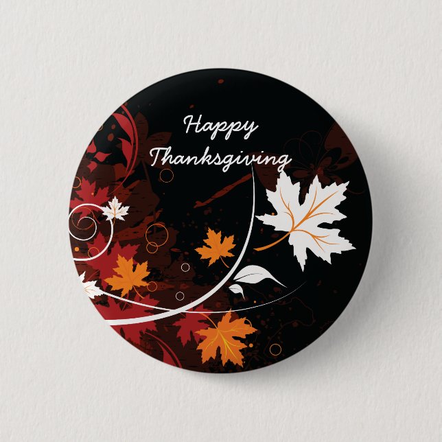 Thanksgiving autumn leaves-maple custom products 6 cm round badge (Front)