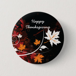 Thanksgiving autumn leaves-maple custom products 6 cm round badge