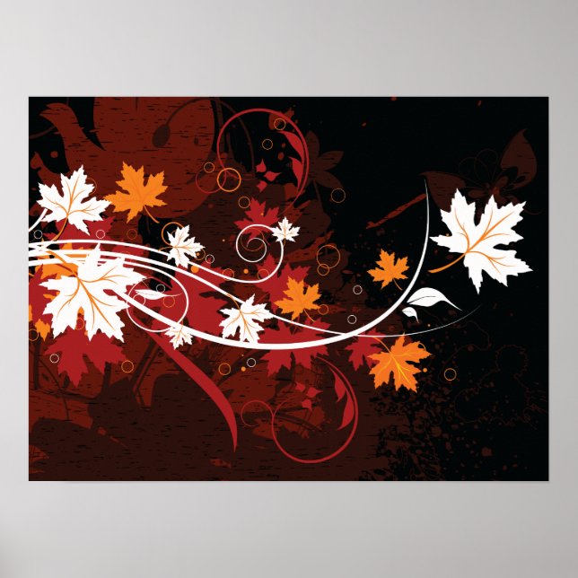 Thanksgiving autumn leaves-maple custom products poster (Front)