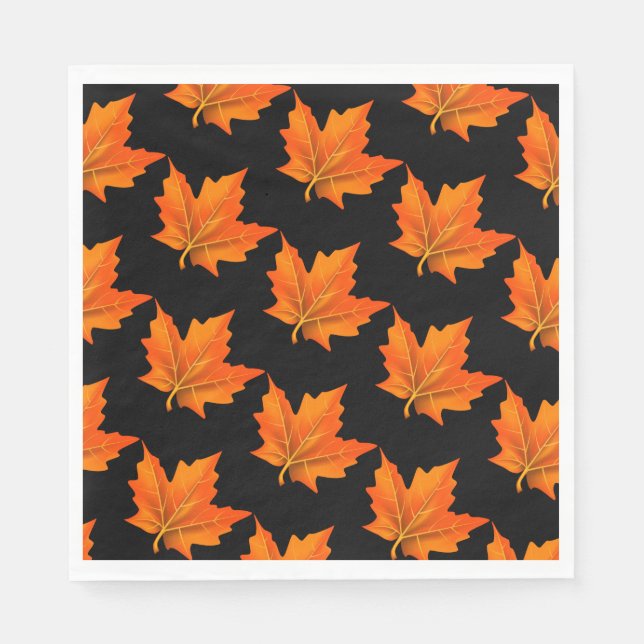 Thanksgiving Autumn Leaves Paper Napkins (Front)
