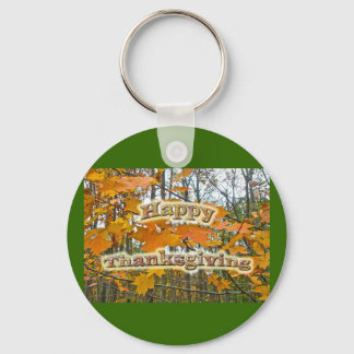 Thanksgiving Autumn Maple Foliage Key Ring