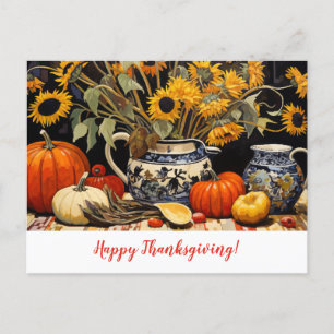 Thanksgiving Autumn Painting Postcard