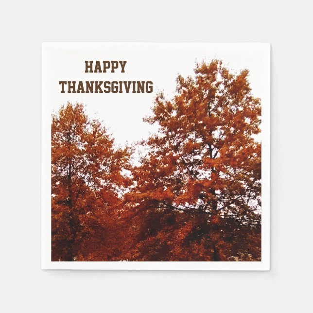 THANKSGIVING AUTUMN TREES napkins (Front)