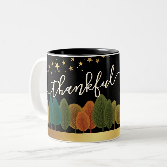 Thanksgiving  Autumn  Two-Tone Coffee Mug (Front Left)