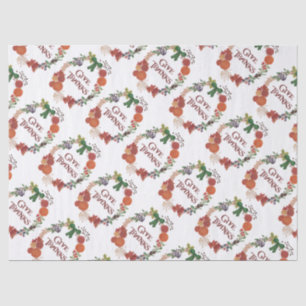 Thanksgiving Autumn Wreath to Customise Tissue Paper