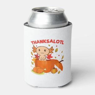 Thanksgiving Axolotl Thanksalotl Salamander Turkey Can Cooler