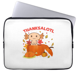 Thanksgiving Axolotl Thanksalotl Salamander Turkey Laptop Sleeve