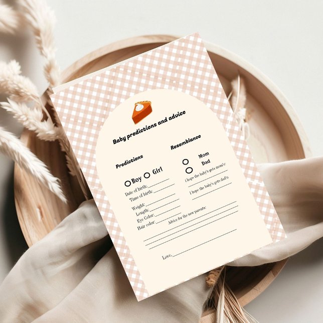 Thanksgiving baby prediction Baby Shower game Card (Creator Uploaded)
