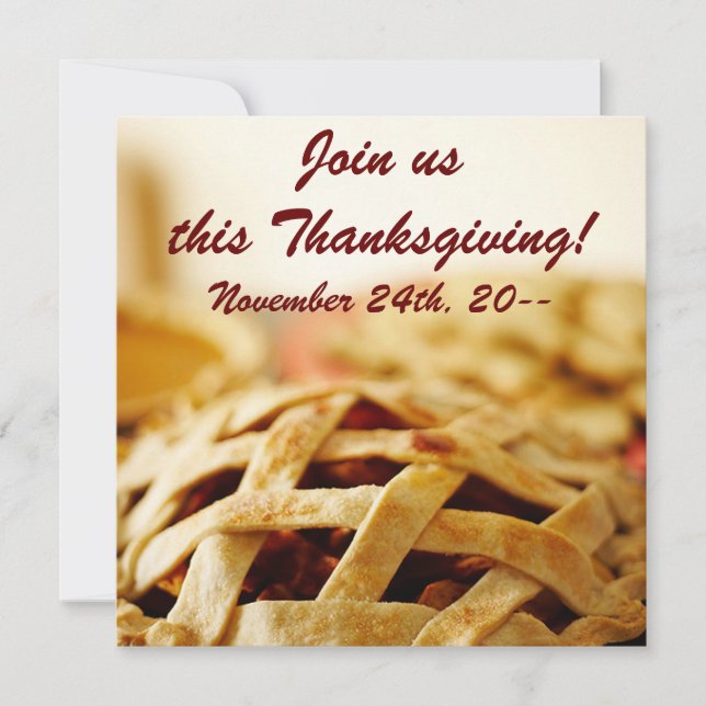 Thanksgiving Baked Pie Holiday Invitations (Front)