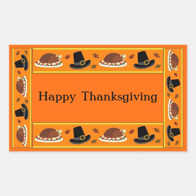 Thanksgiving Banner Rectangular Sticker (Front)