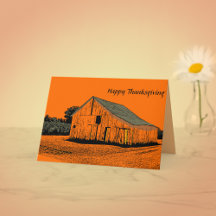 Thanksgiving Barn Greeting Card
