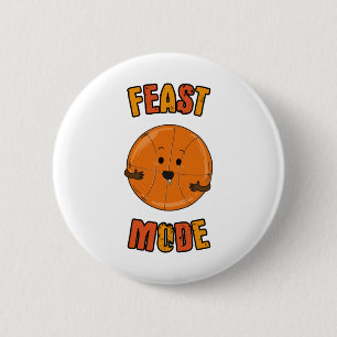 Thanksgiving Basketball Feast Mode 6 Cm Round Badge