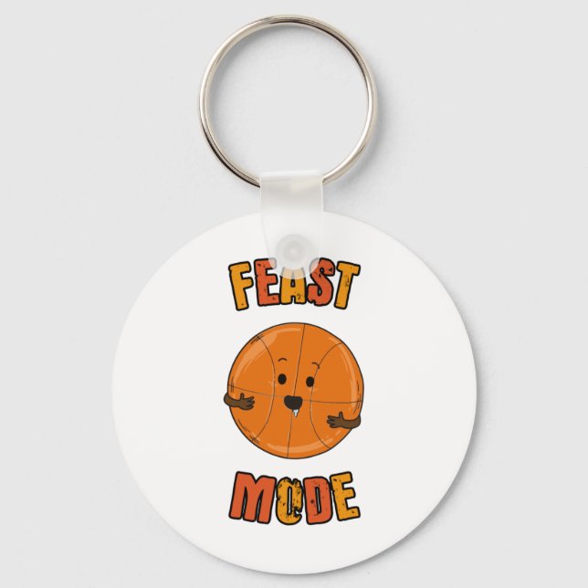 Thanksgiving Basketball Feast Mode  Key Ring (Front)