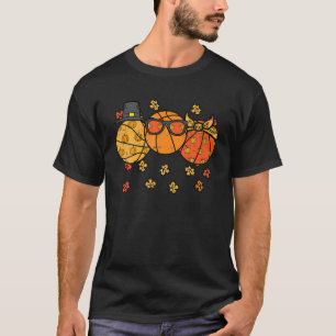 Thanksgiving Basketballs Pilgrim Fall Autumn Men W T-Shirt