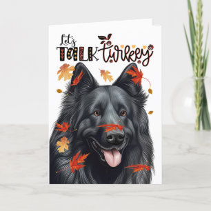 Thanksgiving Belgian Sheepdog Let's Talk Turkey Holiday Card