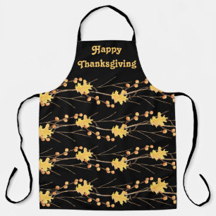 Thanksgiving Berry Leaves & Branches Editable Text Apron