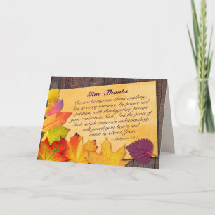 Thanksgiving Bible Verse Philippians 4:6-7 Autumn Card
