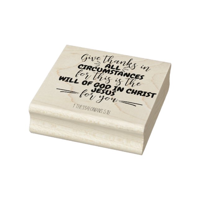 Thanksgiving Bible Verse Quotes Fall Rubber Stamp (Stamp)