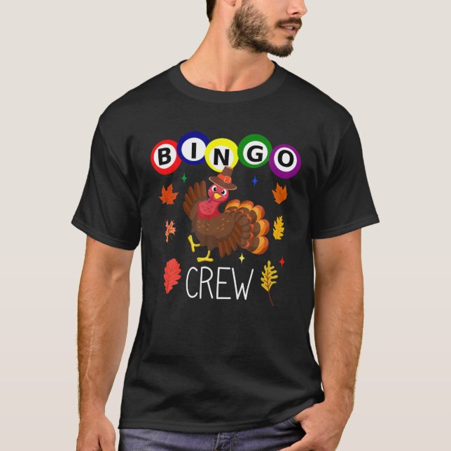 Thanksgiving Bingo Team Cute Turkey Womens Mens Ga T-Shirt (Front)