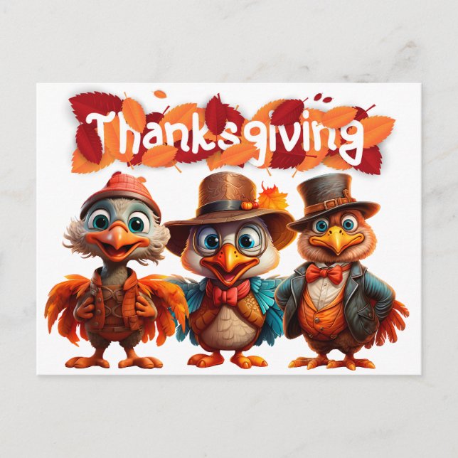 Thanksgiving Birds  Postcard (Front)