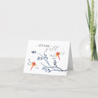 Thanksgiving Birthday Card Red Dragonfly