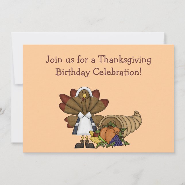 Thanksgiving Birthday Invitation (Front)
