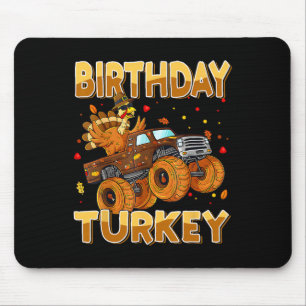 Thanksgiving Birthday Riding Monster Truck Turkey Mouse Pad