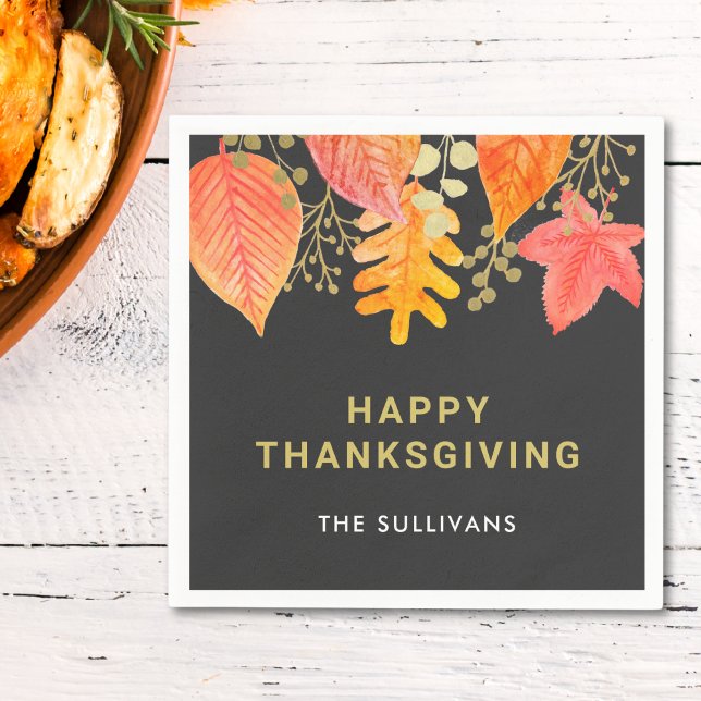 Thanksgiving Black  Napkin (Creator Uploaded)