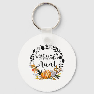 Thanksgiving Blessed Aunt Pumpkin Thanksgiving Key Ring