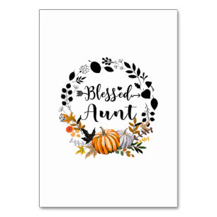 Thanksgiving Blessed Aunt Pumpkin Thanksgiving Table Number
