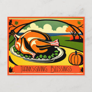 Thanksgiving Blessing Holiday Postcard