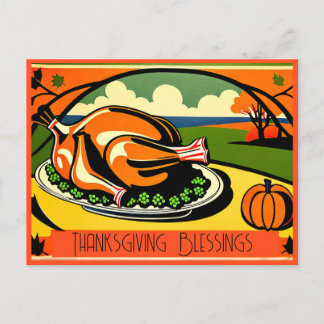 Thanksgiving Blessing  Holiday Postcard