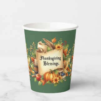 Thanksgiving Blessing Paper Cups