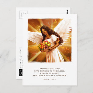 Thanksgiving Blessings. Angel Painting Postcard