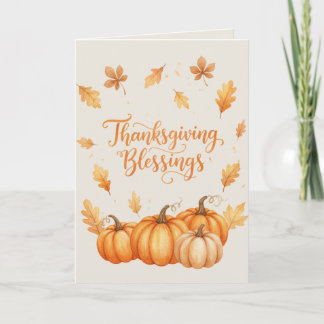Thanksgiving Blessings Card – Cosy Autumn Watercol