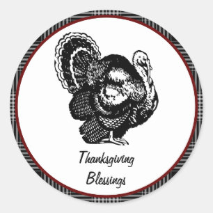 Thanksgiving Blessings Classic Round Sticker