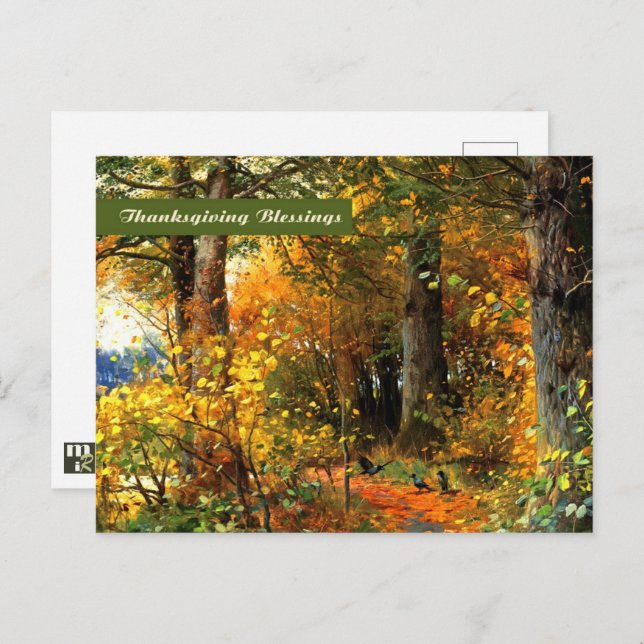 Thanksgiving Blessings. Fine Art Postcard (Front/Back)