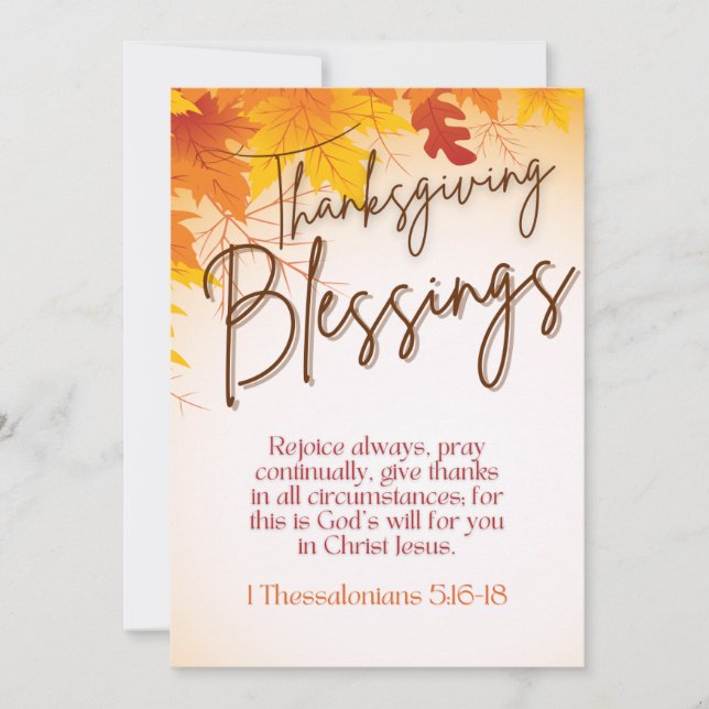 Thanksgiving Blessings Greeting Card w/Bible Verse (Front)