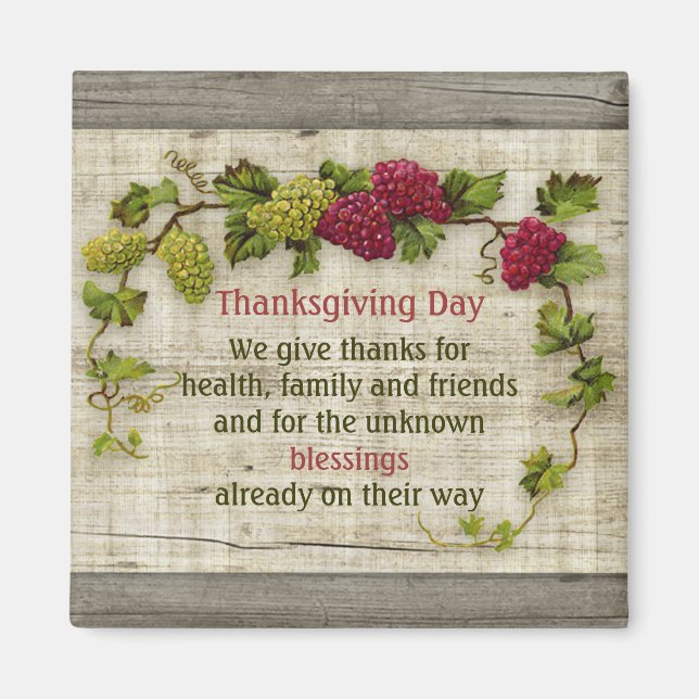 Thanksgiving Blessings Motto Magnet (Front)