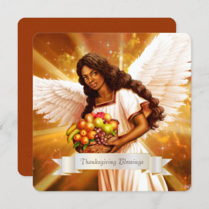 Thanksgiving Blessings. Religious Flat Card