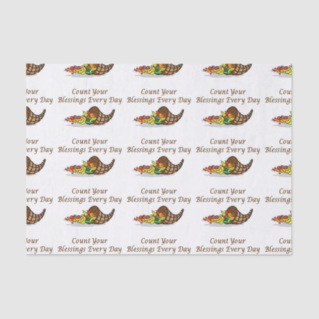 Thanksgiving Blessings Tissue Paper (Front)