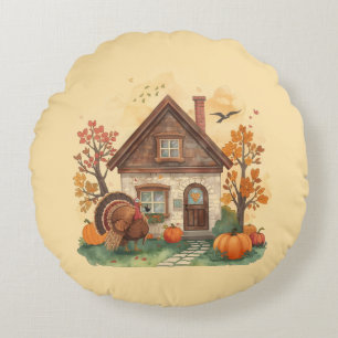 Thanksgiving Bliss and the Country Home Round Pill Cushion