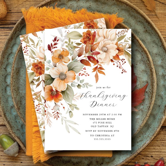 Thanksgiving Blossom Celebration Invitation (Creator Uploaded)
