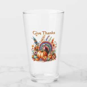 Thanksgiving Boho Turkey Pint  Glass